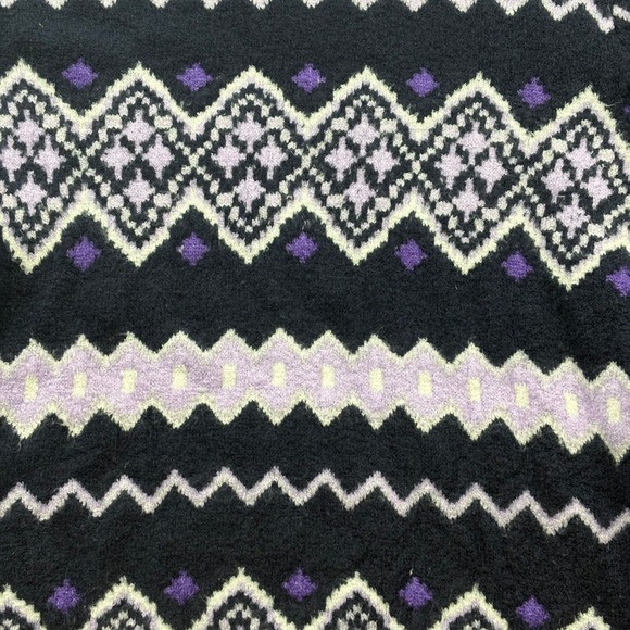 Talbots Diamond Fair Isle Crewneck Sweater Womens 3XL Purple Nordic Style Cozy - Picture 3 of 8